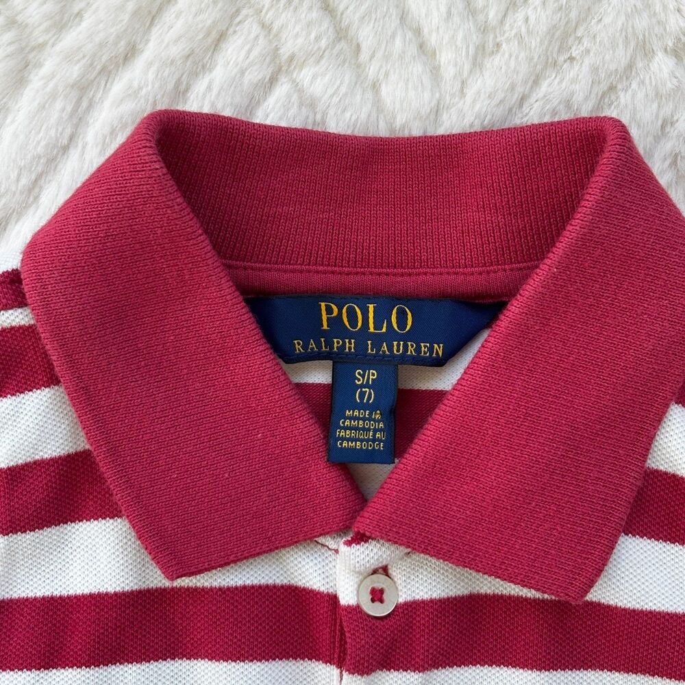 Polo Ralph Lauren Girls Small 7 Romper Red White Stripe Pony Summer Outfit - Picture 5 of 7